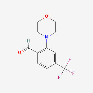 molecular formula C12H12F3NO2 B1472613 2-(Morpholin-4-yl)-4-(trifluoromethyl)benzaldehyde CAS No. 1446818-58-1