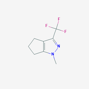 molecular formula C8H9F3N2 B1472616 1-Methyl-3-(trifluoromethyl)-1,4,5,6-tetrahydrocyclopenta[c]pyrazole CAS No. 2097968-47-1