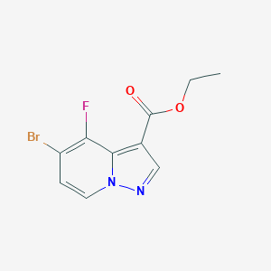 molecular formula C10H8BrFN2O2 B1472621 5-溴-4-氟吡唑并[1,5-a]吡啶-3-甲酸乙酯 CAS No. 1443538-39-3