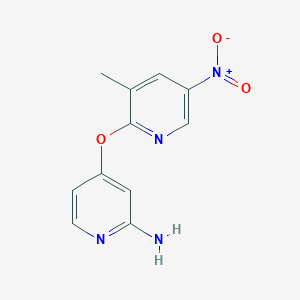 molecular formula C11H10N4O3 B1472628 4-[(3-Methyl-5-nitro-2-pyridyl)oxy]pyridin-2-amine CAS No. 1529768-50-0