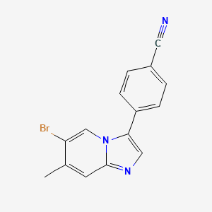 molecular formula C15H10BrN3 B1472635 4-(6-Bromo-7-methylimidazo[1,2-a]pyridin-3-yl)benzonitrile CAS No. 1464156-15-7