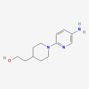 molecular formula C12H19N3O B1472639 4-Piperidineethanol, 1-(5-amino-2-pyridinyl)- CAS No. 1425377-34-9