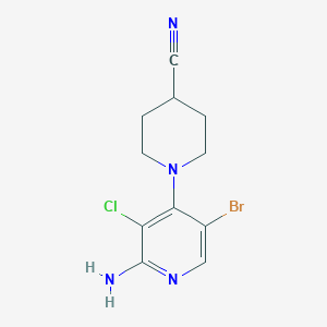 1-(2-Amino-5-bromo-3-chloropyridin-4-yl)piperidine-4-carbonitrile