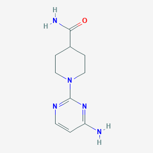 molecular formula C10H15N5O B1472642 1-(4-Aminopyrimidin-2-yl)piperidine-4-carboxylic acid amide CAS No. 1594655-10-3