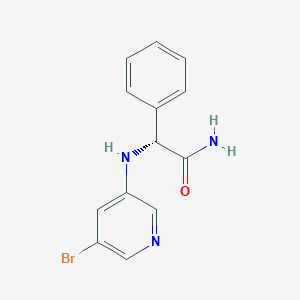 molecular formula C13H12BrN3O B1472643 (R)-2-((5-bromopyridin-3-yl)amino)-2-phenylacetamide CAS No. 2208138-43-4