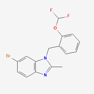 molecular formula C16H13BrF2N2O B1472649 6-Bromo-1-(2-difluoromethoxybenzyl)-2-methyl-1H-benzimidazole CAS No. 1515921-82-0