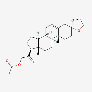 [2-[(8S,9S,10R,13S,14S,17S)-10,13-dimethylspiro[1,2,4,7,8,9,11,12,14,15,16,17-dodecahydrocyclopenta[a]phenanthrene-3,2'-1,3-dioxolane]-17-yl]-2-oxoethyl] acetate