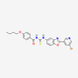 N-{[2-(5-bromopyridin-3-yl)-1,3-benzoxazol-5-yl]carbamothioyl}-4-butoxybenzamide