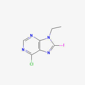 molecular formula C7H6ClIN4 B1472656 6-Chloro-9-ethyl-8-iodo-9H-purine CAS No. 1610703-69-9