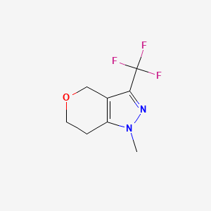 molecular formula C8H9F3N2O B1472657 1-Methyl-3-(trifluoromethyl)-1,4,6,7-tetrahydropyrano[4,3-c]pyrazole CAS No. 2097954-49-7