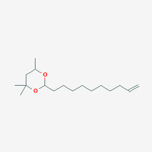 molecular formula C17H32O2 B14726583 2-(Dec-9-en-1-yl)-4,4,6-trimethyl-1,3-dioxane CAS No. 5445-60-3