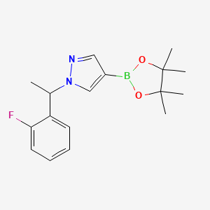 molecular formula C17H22BFN2O2 B1472663 1-(1-(2-Fluorophenyl)ethyl)-4-(4,4,5,5-tetramethyl-1,3,2-dioxaborolan-2-yl)-1H-pyrazole CAS No. 1604037-01-5