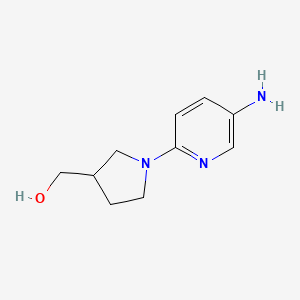 molecular formula C10H15N3O B1472666 [1-(5-Aminopyridin-2-yl)pyrrolidin-3-yl]methanol CAS No. 1564839-58-2