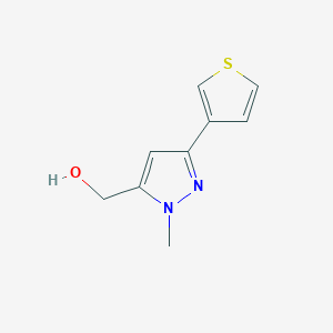 molecular formula C9H10N2OS B1472670 (1-methyl-3-(thiophen-3-yl)-1H-pyrazol-5-yl)methanol CAS No. 1593623-08-5