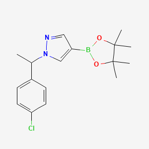molecular formula C17H22BClN2O2 B1472675 1-(1-(4-氯苯基)乙基)-4-(4,4,5,5-四甲基-1,3,2-二氧杂硼烷-2-基)-1H-吡唑 CAS No. 1604037-04-8