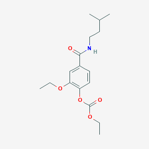 B14727070 2-Ethoxy-4-[(3-methylbutyl)carbamoyl]phenyl ethyl carbonate CAS No. 5463-25-2