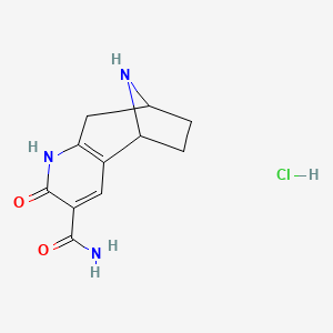 molecular formula C11H14ClN3O2 B1472716 2-oxo-2,5,6,7,8,9-hexahydro-1H-5,8-epiminocyclohepta[b]pyridine-3-carboxamide hydrochloride CAS No. 1864015-89-3