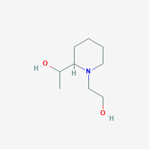 molecular formula C9H19NO2 B1472745 2-(2-(1-Hydroxyethyl)piperidin-1-yl)ethan-1-ol CAS No. 2098057-38-4