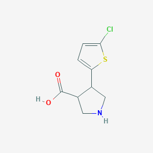 molecular formula C9H10ClNO2S B1472748 4-(5-氯噻吩-2-基)吡咯烷-3-羧酸 CAS No. 2098003-29-1