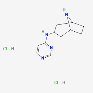 molecular formula C11H18Cl2N4 B1472771 N-(pyrimidin-4-yl)-8-azabicyclo[3.2.1]octan-3-amine dihydrochloride CAS No. 2098087-08-0