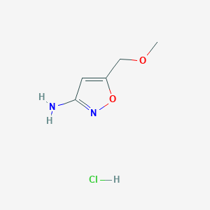 molecular formula C5H9ClN2O2 B1472783 5-(Methoxymethyl)isoxazol-3-amine hydrochloride CAS No. 1820615-29-9