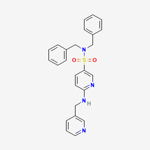 molecular formula C25H24N4O2S B14727853 N,N-dibenzyl-6-(pyridin-3-ylmethylamino)pyridine-3-sulfonamide CAS No. 7066-21-9