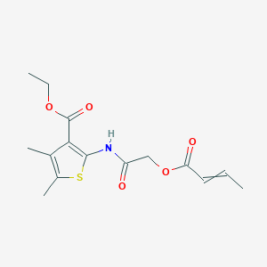 B14727857 Ethyl 2-[(2-but-2-enoyloxyacetyl)amino]-4,5-dimethyl-thiophene-3-carboxylate CAS No. 5627-27-0