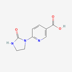molecular formula C9H9N3O3 B1472786 6-(2-Oxoimidazolidin-1-yl)nicotinic acid CAS No. 2092230-41-4