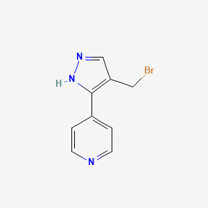 molecular formula C9H8BrN3 B1472787 4-(4-(bromomethyl)-1H-pyrazol-3-yl)pyridine CAS No. 2090609-42-8