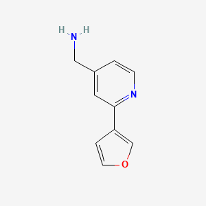 molecular formula C10H10N2O B1472792 (2-(呋喃-3-基)吡啶-4-基)甲胺 CAS No. 1823644-27-4