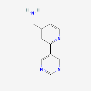 molecular formula C10H10N4 B1472800 (2-(Pyrimidin-5-yl)pyridin-4-yl)methanamine CAS No. 1822801-26-2