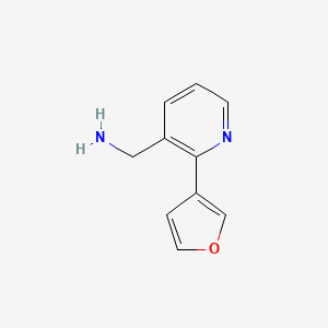 molecular formula C10H10N2O B1472805 (2-(呋喃-3-基)吡啶-3-基)甲胺 CAS No. 1823607-62-0