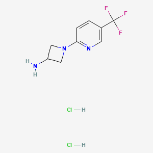 molecular formula C9H12Cl2F3N3 B1472814 1-(5-(Trifluoromethyl)pyridin-2-yl)azetidin-3-amine dihydrochloride CAS No. 2098001-36-4