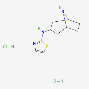 molecular formula C10H17Cl2N3S B1472815 N-(8-azabicyclo[3.2.1]octan-3-yl)thiazol-2-amine dihydrochloride CAS No. 2098087-19-3