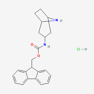 molecular formula C22H25ClN2O2 B1472816 (9H-fluoren-9-yl)methyl (8-azabicyclo[3.2.1]octan-3-yl)carbamate hydrochloride CAS No. 2098001-47-7