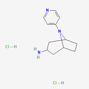 molecular formula C12H19Cl2N3 B1472822 8-(Pyridin-4-yl)-8-azabicyclo[3.2.1]octan-3-amine dihydrochloride CAS No. 2098144-08-0