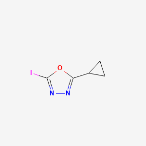 molecular formula C5H5IN2O B1472828 2-Cyclopropyl-5-iodo-1,3,4-oxadiazole CAS No. 1592357-20-4
