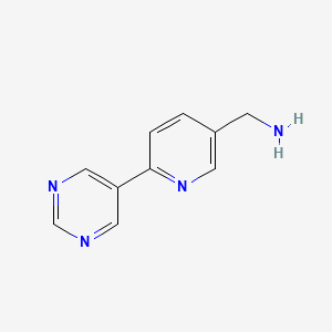 molecular formula C10H10N4 B1472831 (6-(Pyrimidin-5-yl)pyridin-3-yl)methanamine CAS No. 1823644-38-7