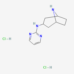 molecular formula C11H18Cl2N4 B1472836 N-(pyrimidin-2-yl)-8-azabicyclo[3.2.1]octan-3-amine dihydrochloride CAS No. 2098025-94-4