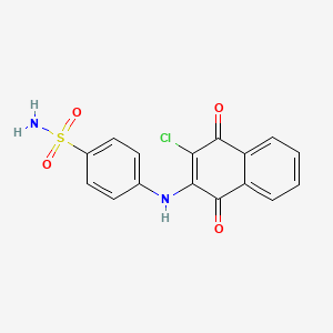 molecular formula C16H11ClN2O4S B14728462 4-[(3-Chloro-1,4-dioxonaphthalen-2-yl)amino]benzenesulfonamide CAS No. 6949-34-4