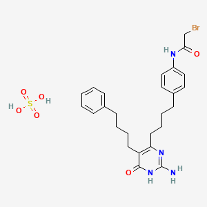 N-[4-[4-[2-amino-6-oxo-5-(4-phenylbutyl)-1H-pyrimidin-4-yl]butyl]phenyl]-2-bromoacetamide;sulfuric acid