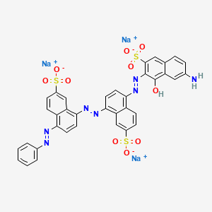 Trisodium 5-((7-amino-1-hydroxy-3-sulfo-2-naphthalenyl)azo)-8-((4-(phenylazo)-7-sulfo-1-naphthalenyl)azo)-2-naphthalenesulfonate