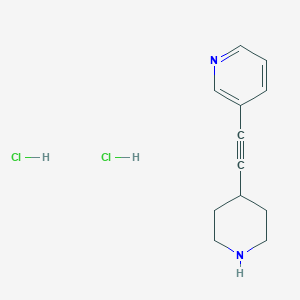 molecular formula C12H16Cl2N2 B1472860 3-(Piperidin-4-ylethynyl)pyridine dihydrochloride CAS No. 2097953-08-5