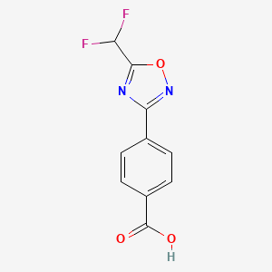 molecular formula C10H6F2N2O3 B1472865 4-[5-(ジフルオロメチル)-1,2,4-オキサジアゾール-3-イル]安息香酸 CAS No. 1788846-47-8