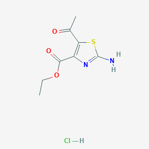 molecular formula C8H11ClN2O3S B1472871 Ethyl 5-acetyl-2-amino-1,3-thiazole-4-carboxylate hydrochloride CAS No. 1798747-14-4