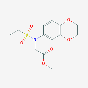B1472895 Methyl N-(2,3-dihydro-1,4-benzodioxin-6-yl)-N-(ethylsulfonyl)glycinate CAS No. 1858251-37-2