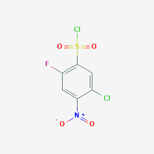 molecular formula C6H2Cl2FNO4S B1472908 5-氯-2-氟-4-硝基苯-1-磺酰氯 CAS No. 1803605-95-9