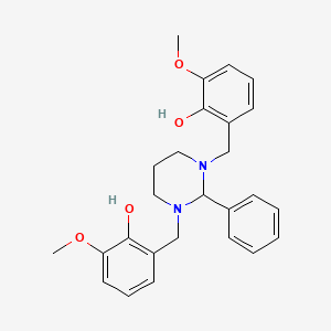 2-[[3-[(2-Hydroxy-3-methoxyphenyl)methyl]-2-phenyl-1,3-diazinan-1-yl]methyl]-6-methoxyphenol