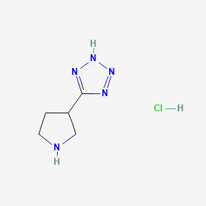 molecular formula C5H10ClN5 B1472939 5-(Pyrrolidin-3-yl)-2H-tetrazole hydrochloride CAS No. 1228583-52-5