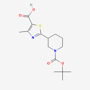 molecular formula C15H22N2O4S B1472947 2-(1-(Tert-butoxycarbonyl)piperidin-3-yl)-4-methylthiazole-5-carboxylic acid CAS No. 1823296-56-5